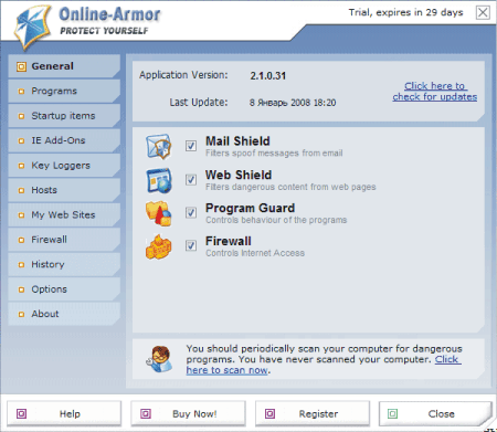 Online Armor Free edition
