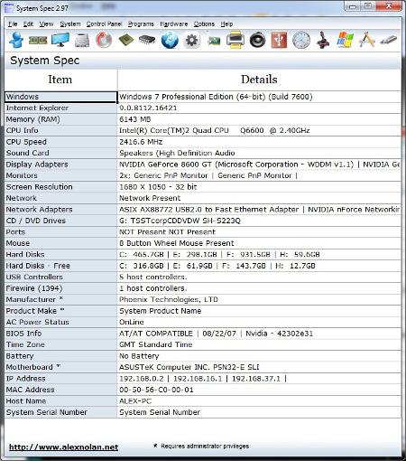 System Spec