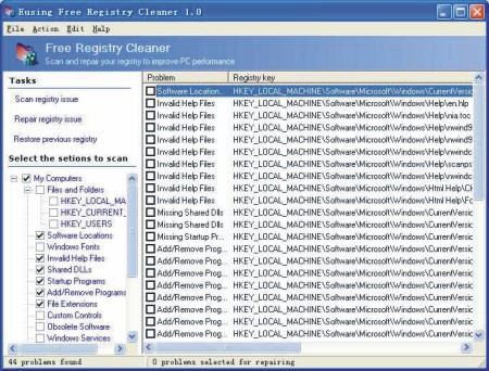 Eusing Free Registry Cleaner