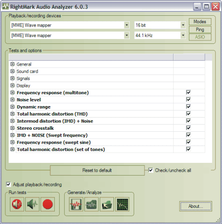 RightMark Audio Analyzer (RMAA)
