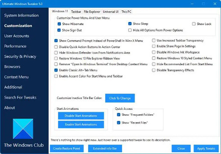 Ultimate Windows Tweaker 5 (UWT5) for Windows 11